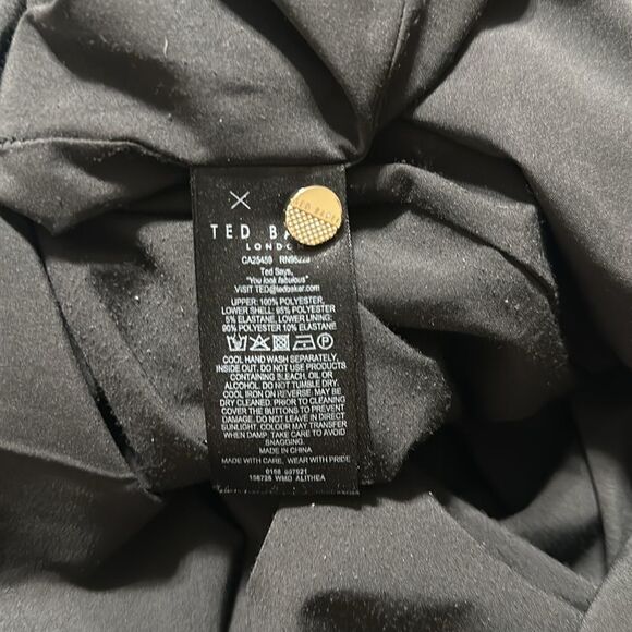 Ted Baker 5/14 Opal Alithea Black Floral V Neck Long Sleeve Bodycon Midi Dress - Picture 11 of 13